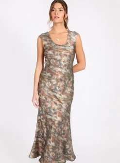 LITTLE MISTRESS Sage Blur Print Maxi Dress 12