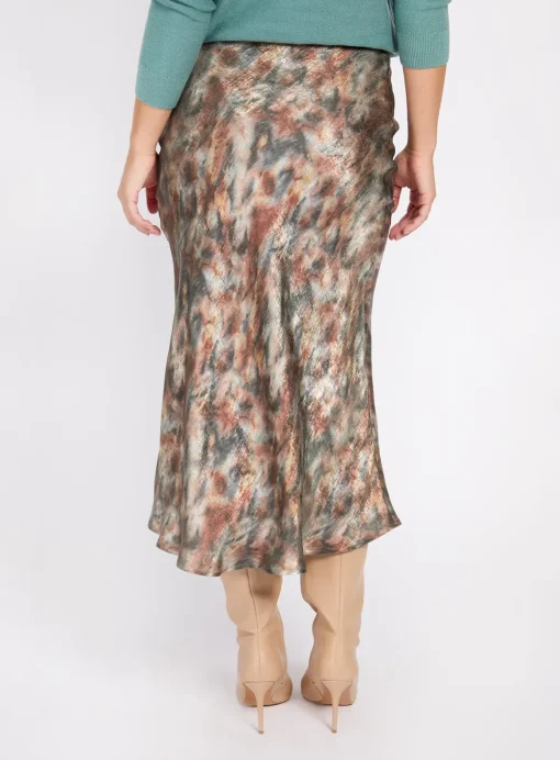 LITTLE MISTRESS Sage Blur Print Skirt 12