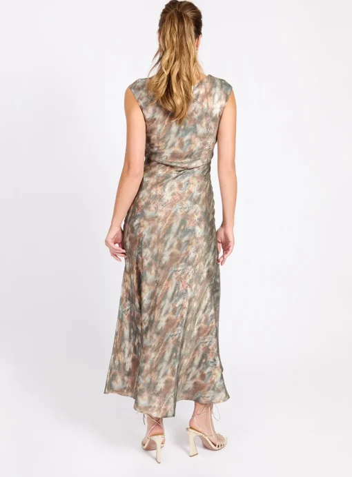 LITTLE MISTRESS Sage Blur Print Maxi Dress 12