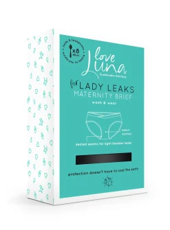 LOVE LUNA Lady Leaks Black Maternity Knickers 8-10