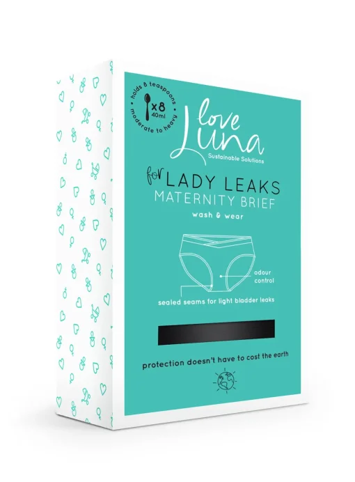 LOVE LUNA Lady Leaks Black Maternity Knickers 14-16
