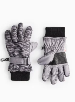 3M™ Thinsulate™ Grey Camo Ski Gloves 3-5 years