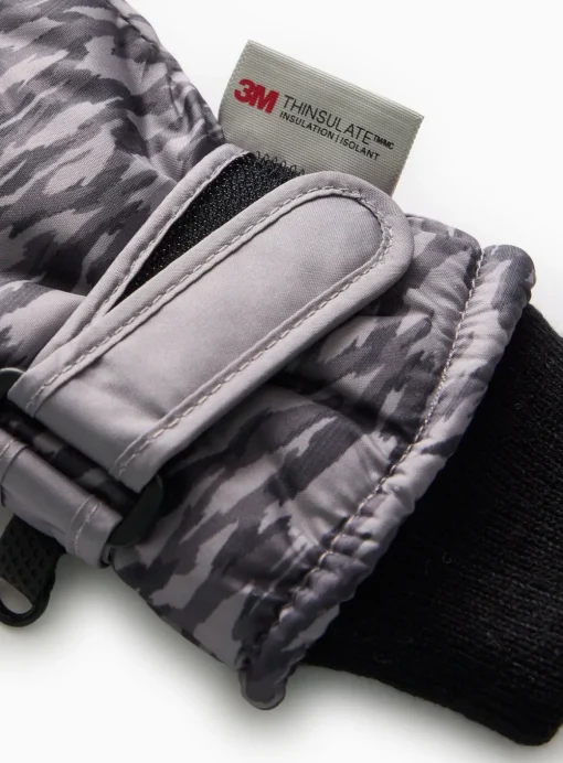 3M™ Thinsulate™ Grey Camo Ski Gloves 3-5 years