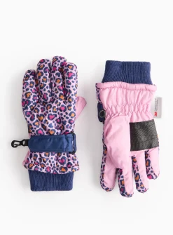 3M™ Thinsulate™ Pink Leopard Print Ski Gloves 1-2 years