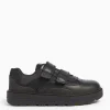 Magic Feet Black Leather Wide Fit Twin Strap Trainers 13 Infant
