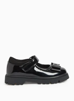 Magic Feet Black Patent Bow Mary Jane Shoes 9 Infant