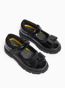 Magic Feet Black Patent Bow Mary Jane Shoes 9 Infant
