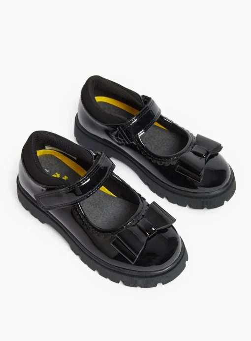 Magic Feet Black Patent Bow Mary Jane Shoes 9 Infant