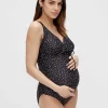 MAMALICIOUS Black Spot Maternity Swimsuit L