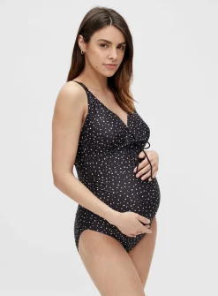 MAMALICIOUS Black Spot Maternity Swimsuit L