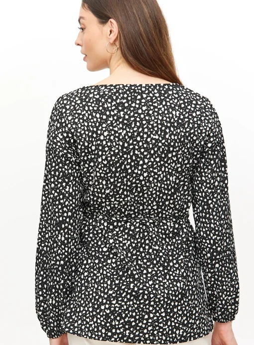 Mark Making Print V Neck Long Sleeve Tunic Top 10
