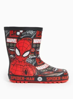 Marvel Spider-Man Character Print Rubber Wellies 8 Infant