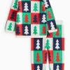 Matching Family Baby Navy Christmas Tree Checkerboard Knitted Set 3-6 months