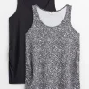 MATERNITY Black & Ditsy Vest Tops 2 Pack 12