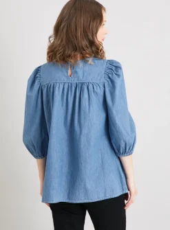 MATERNITY Blue Denim Blouse 12