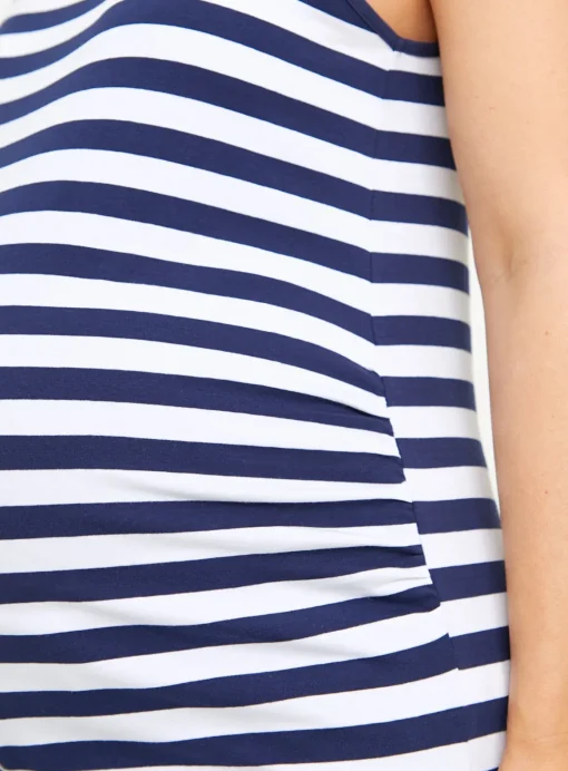 MATERNITY Navy & Stripe Vest Top 2 Pack 12