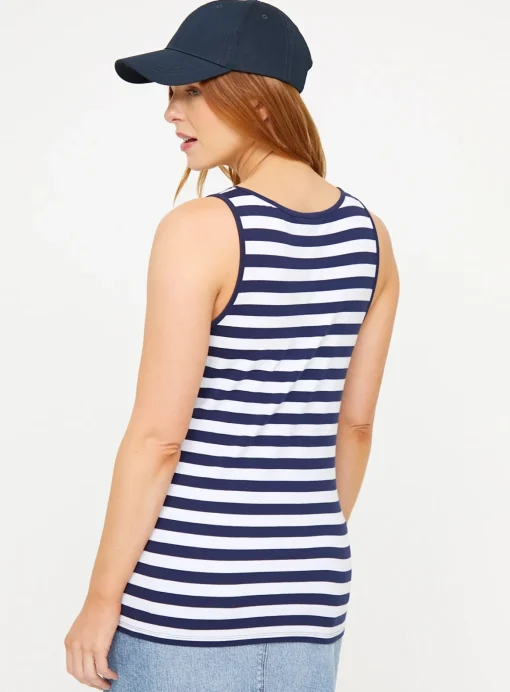 MATERNITY Navy & Stripe Vest Top 2 Pack 12
