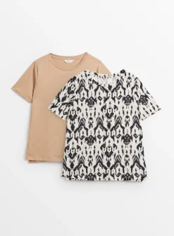 MATERNITY Nursing Aztec Print Short Sleeve T-Shirts 2 Pack 16