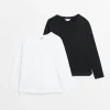 MATERNITY Nursing Long Sleeve Plain Top 2 Pack 22