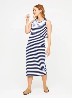 MATERNITY Nursing Stripe Sleeveless Ribbed Dress 18