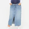 MATERNITY Overbump Mid Wash Denim Maxi Skirt 20