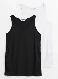 MATERNITY Plain Sleeveless Vest Top 2 Pack 22