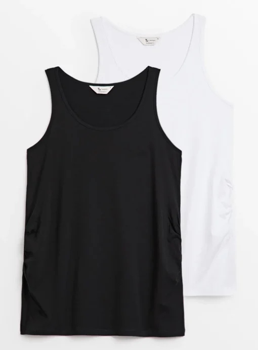 MATERNITY Plain Sleeveless Vest Top 2 Pack 22