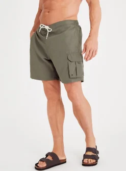 Men's Family Dressing Khaki Cargo Swim Shorts XXXL