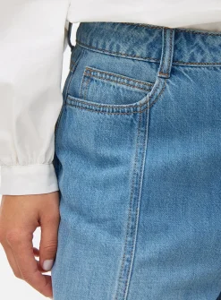 Mid Blue Panel Denim Culottes 8
