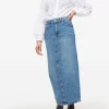 Mid Blue Rinse Midaxi Denim Skirt 12