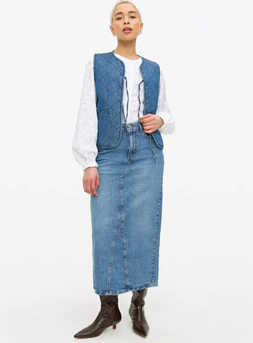 Mid Blue Rinse Midaxi Denim Skirt 12