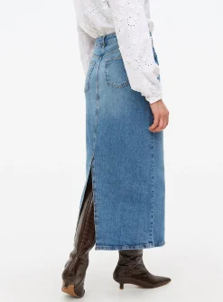 Mid Blue Rinse Midaxi Denim Skirt 12