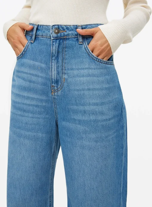 Mid Blue Wash Palazzo Wide Leg Jeans 8L