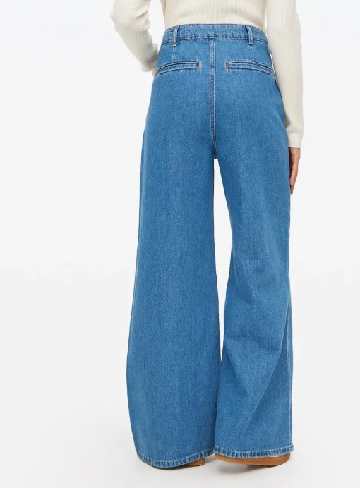 Mid Blue Wash Palazzo Wide Leg Jeans 8L