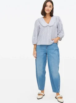 Mid Denim Barrel Leg Jeans 14L