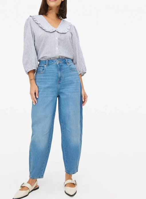 Mid Denim Barrel Leg Jeans 14L