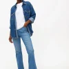 Mid Denim Lift & Shape High Waisted Flared Jeans 18L