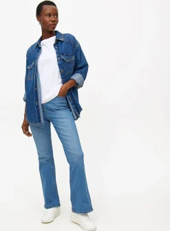 Mid Denim Lift & Shape High Waisted Flared Jeans 18L