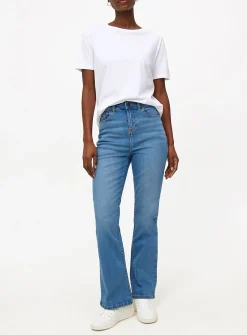 Mid Denim Lift & Shape High Waisted Flared Jeans 18L