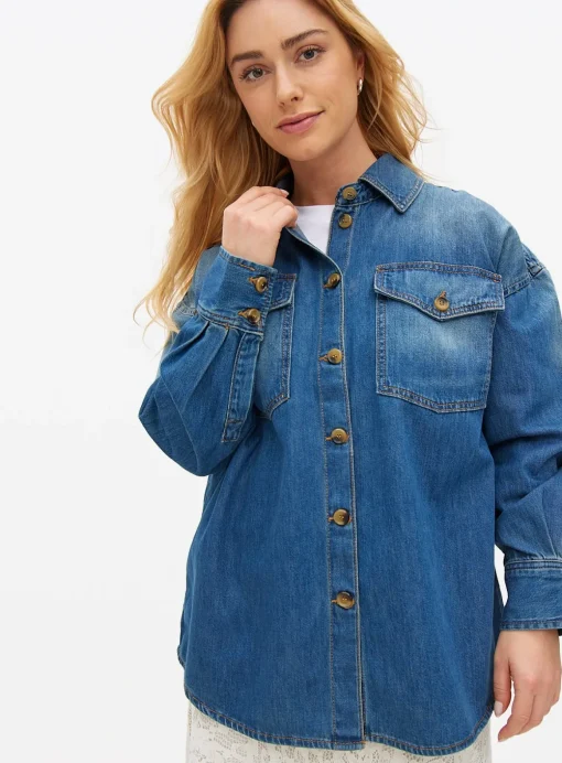 Mid Denim Oversized Shirt XXL