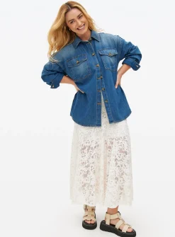 Mid Denim Oversized Shirt XXL