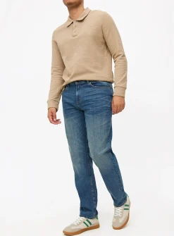Mid Denim Straight Leg Jeans 30R