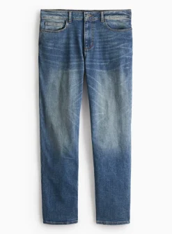 Mid Denim Straight Leg Jeans 30R