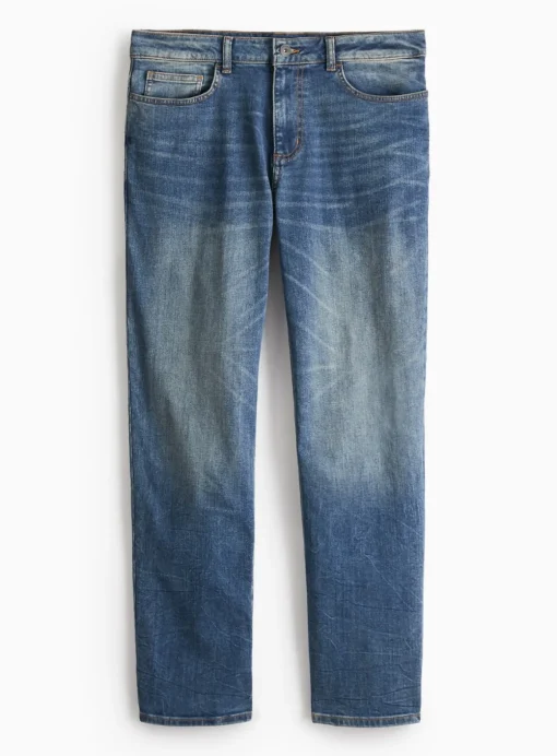 Mid Denim Straight Leg Jeans 30R