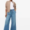 Mid Denim Wide-Leg Pull-On Jogger Jeans 22R