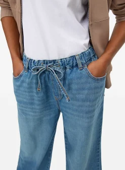 Mid Denim Wide-Leg Pull-On Jogger Jeans 22R