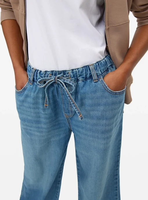 Mid Denim Wide-Leg Pull-On Jogger Jeans 22R