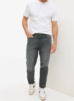 Mid Grey Denim Tapered Fit Jeans 40S
