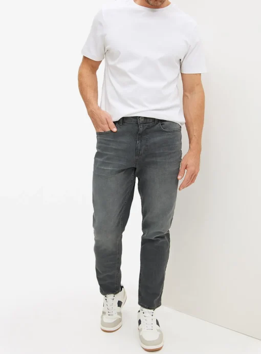 Mid Grey Denim Tapered Fit Jeans 40S