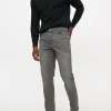 Mid Grey Washed Slim Fit Denim Jeans 36L